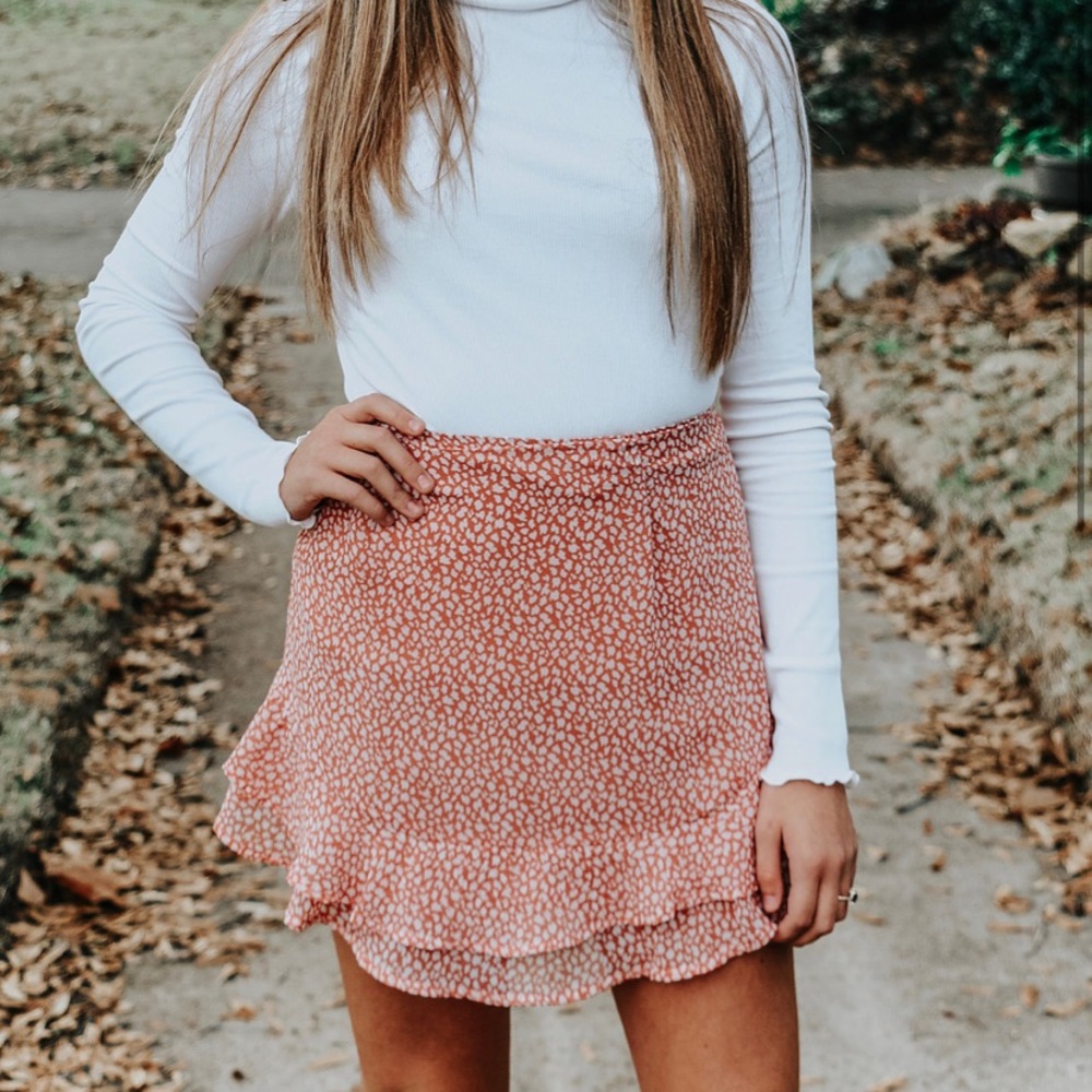 Sage The Label - Pink/Cream Ruffle Mini Skirt